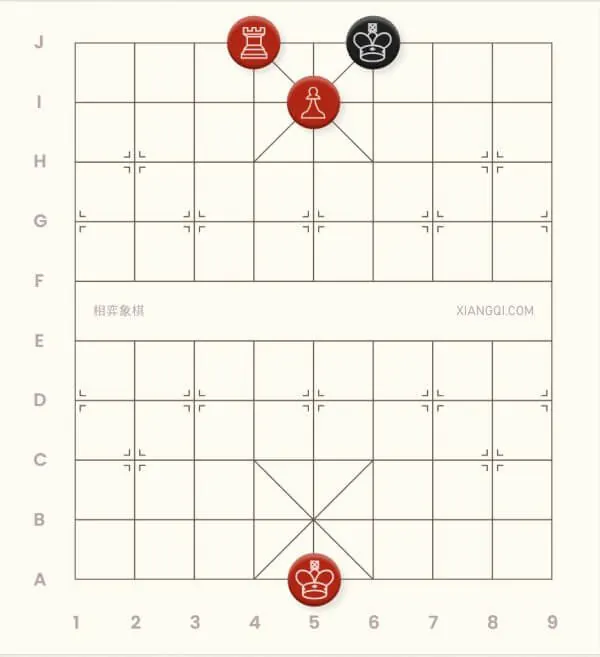 An example of the centroid checkmate in xiangqi