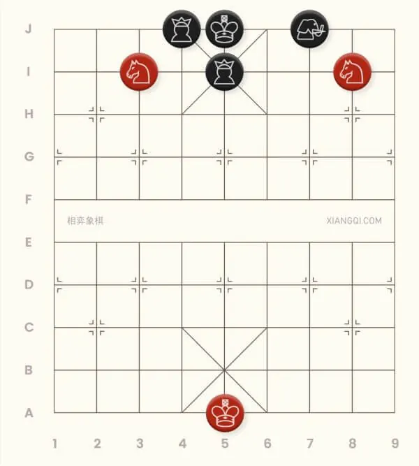 An example of double horse checkmate in xiangqi