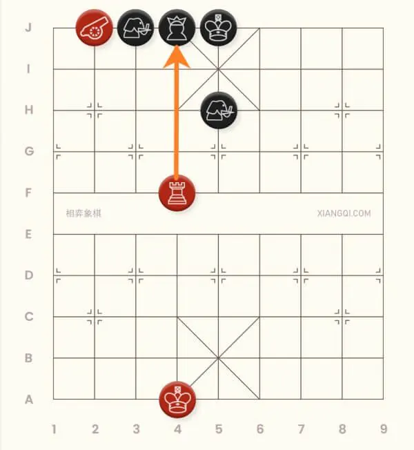 An example of the drawer checkmate in xiangqi