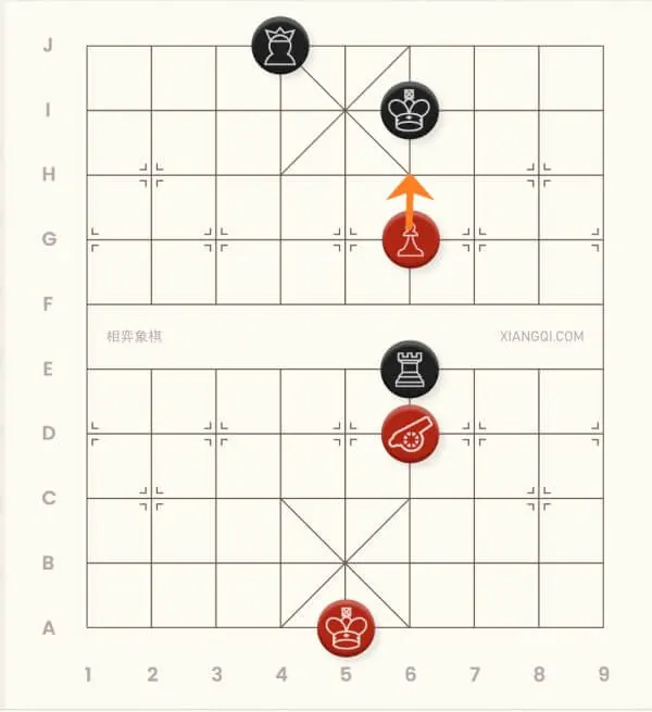 An example of the enunch chasing emperor checkmate in xiangqi