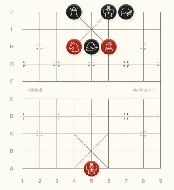 An example of the palcorner horse checkmate in xiangqi
