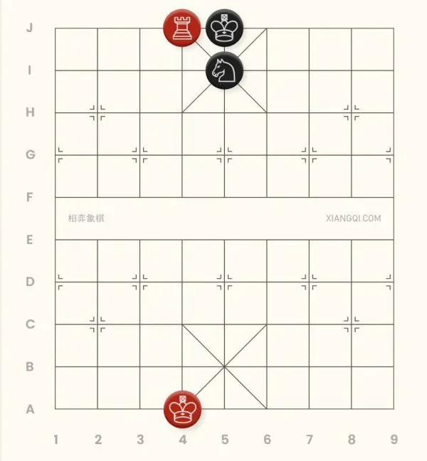 An example of the smothered checkmate in xiangqi
