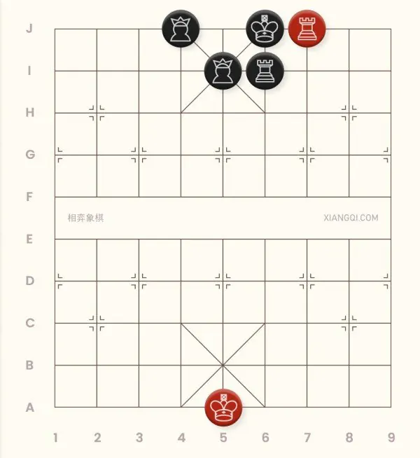 An example of the smothered checkmate in xiangqi