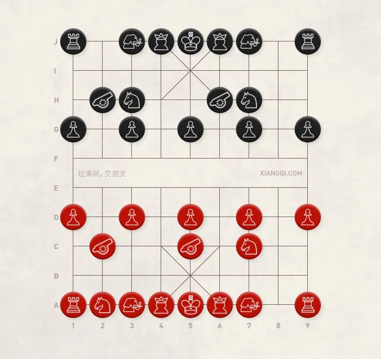 Diagram 10 Central Cannon vs. Sandwiched Horse Defense