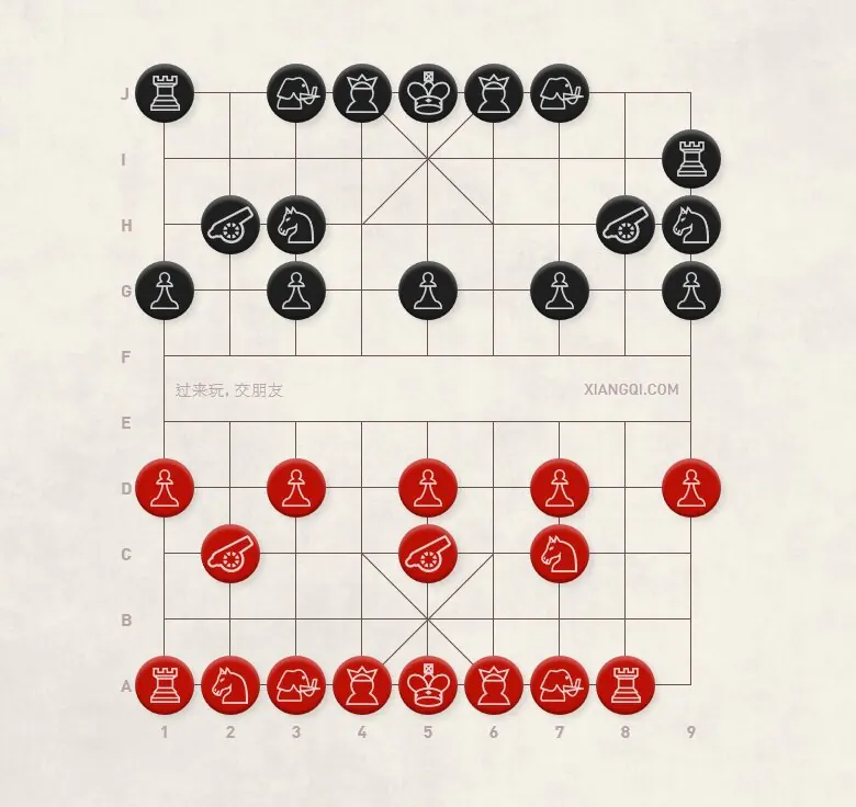Diagram 11 Central Cannon with Filed Chariot vs. Single Horse Defense with Ranked Chariot