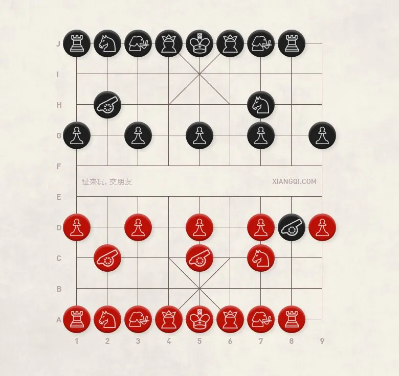 Diagram 13 Central Cannon vs. Left Cannon Blockade