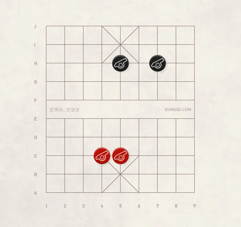Diagram 2 Red and Black's 56 Cannons with different development of the Horses