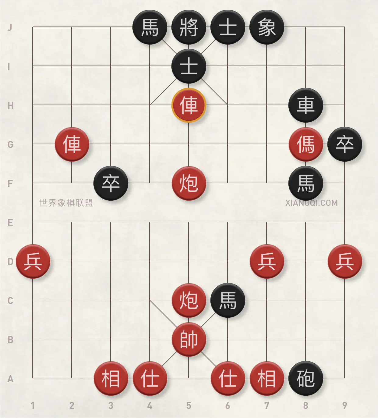 Peng Shusheng giving Hou Yushan a one-Horse Handicap final position