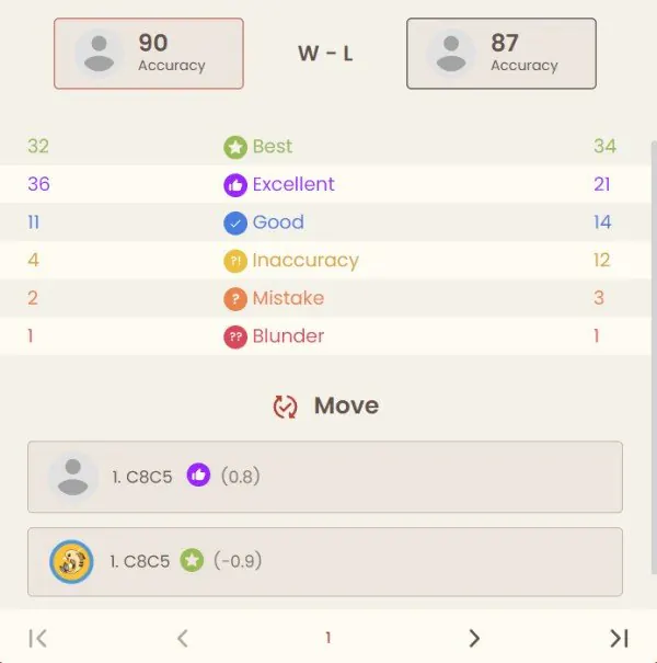 An image showing the statistics of the game in the game report