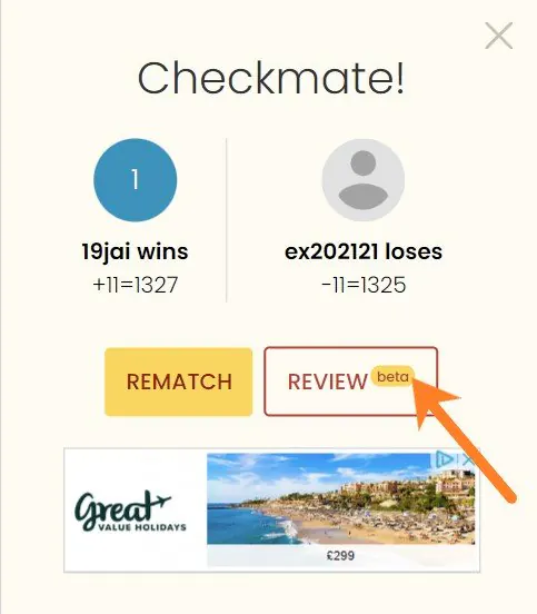 an image showing the users how to review your finished game